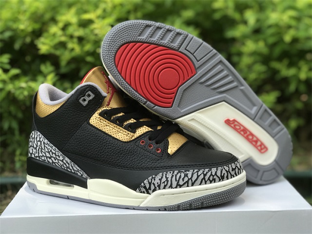 Air Jordan 3 Cement Black Gold